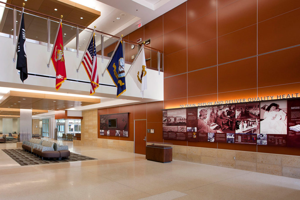 Sieva in a hospital lobby