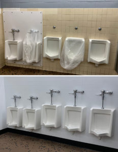 Before and After Wall of Urinals with Symmetrix
