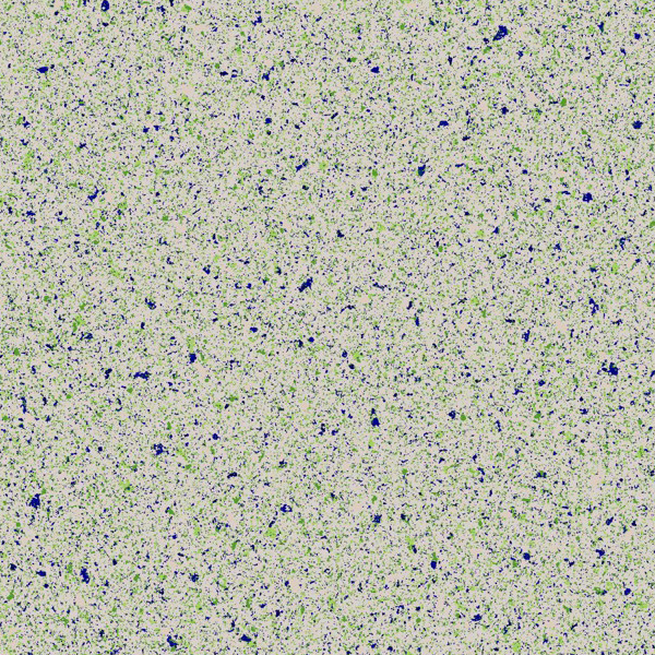 Digitally printed green and blue speckles