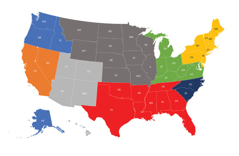 Architect and Designer Sales Rep Map