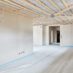 Space under construction with drywall up