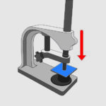 technical drawing of a surface indentation machine