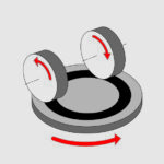 technical drawing of a Taber abrader machine