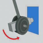 technical drawing of hard body impact testing machine
