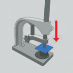 technical drawing of a surface indentation machine