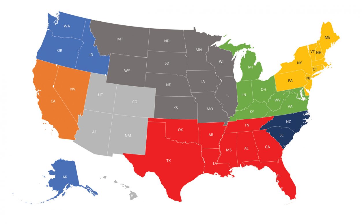 Architect and Designer Sales Rep Map