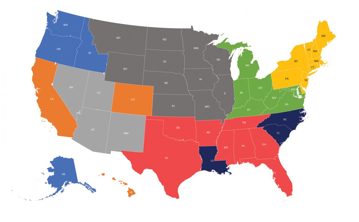 Architect and Designer Sales Rep Map