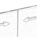 Technical drawing showing no division needed and sliding panels together.